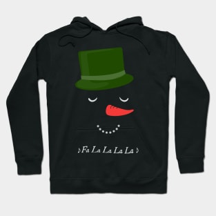 Fun Fa La La Musical Winter Snowman Face with Top Hat Hoodie